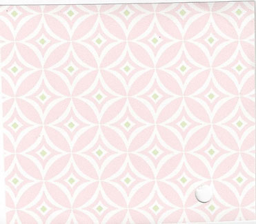 Dollhouse Miniature Pre-pasted Wallpaper, Pink and White Diamond/Circle